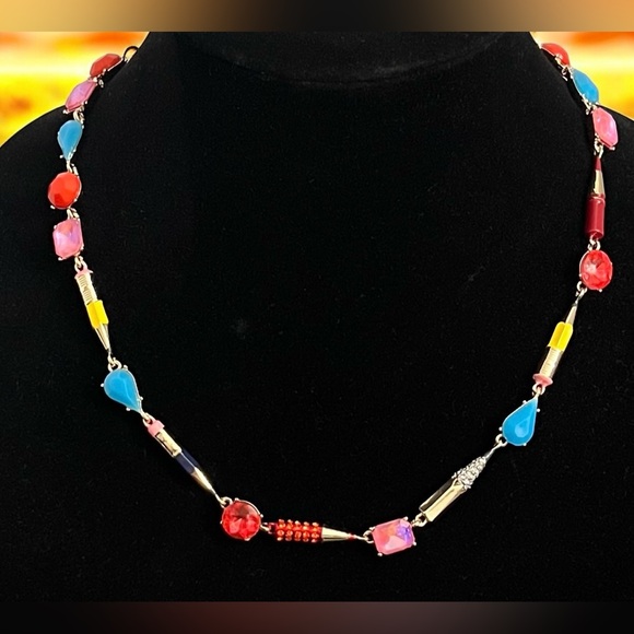 New BETSEY Johnson Back To School Collar Necklace Pencil & Mixed Stone - Picture 2 of 16
